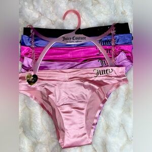 NWT Juicy Couture No Show Panties Underwear Size Small Juicy Shiny Logo